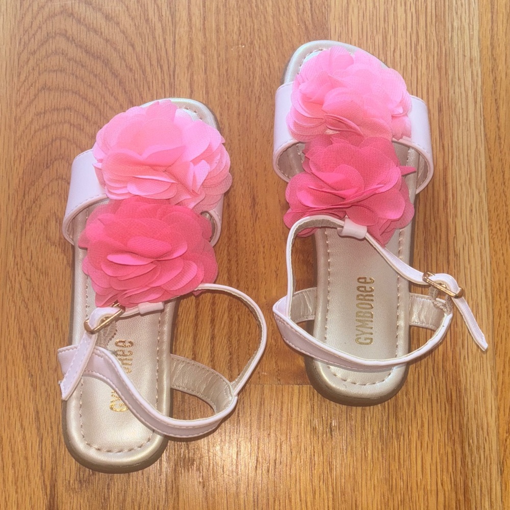Gymboree Pink Floral Girls Sandals Never worn
